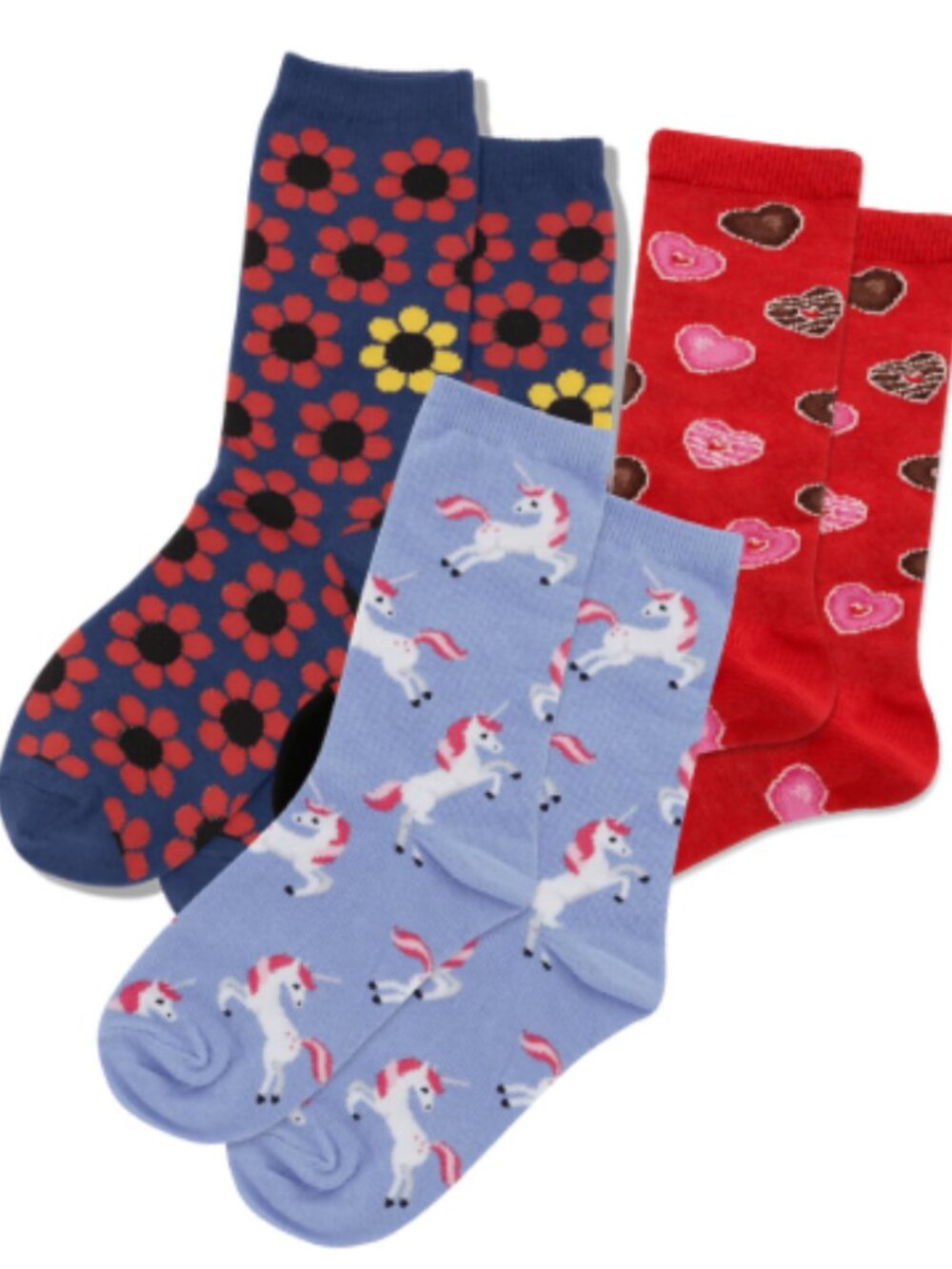 Kid's HOTSOX Crew Sock Bundle | Fun Patterns | Mix & Match | NWT